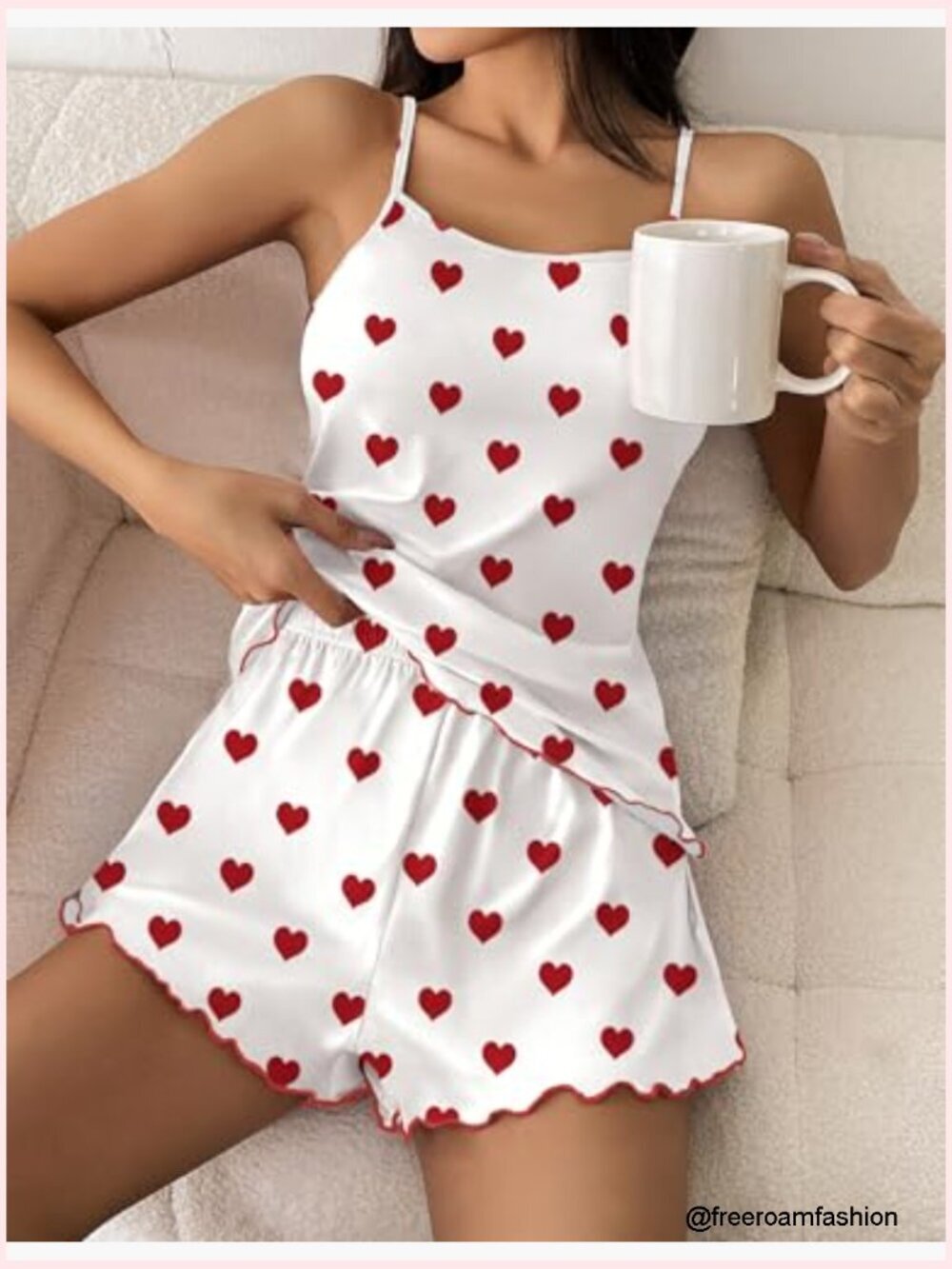 Soft Cami Pajama Set with Adjustable Tank Top and Elastic Shorts - Picture 2 of 5